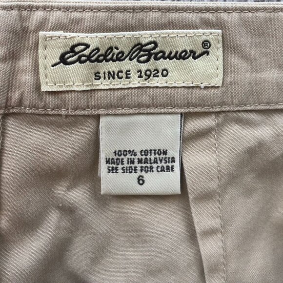 Eddie Bauer Womens Trouser Pants Size 6 Beige Cotton Straight-Leg Chino Casual - Picture 3 of 12